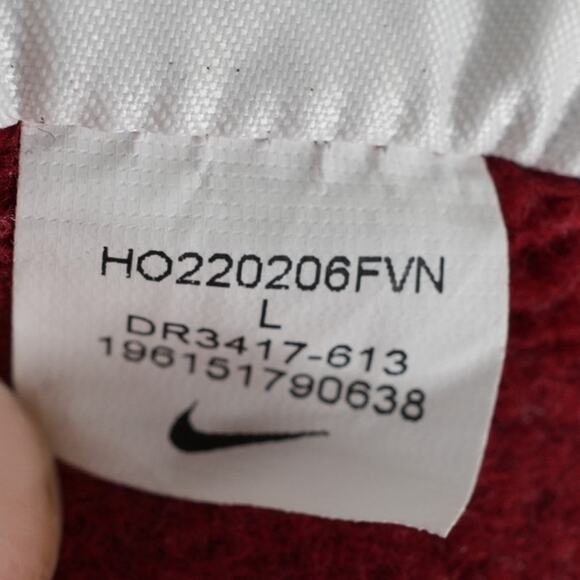 Nike Hoodie Mens L Red White Alabama Crimson Tide Embroidered Fleece Sweatshirt - Picture 7 of 9
